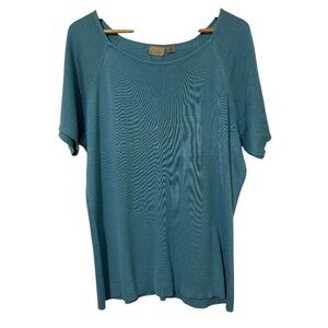 Caslon Womens Silk Sweater Plus Size 1X Short Sleeve Autumn Business Casual Work